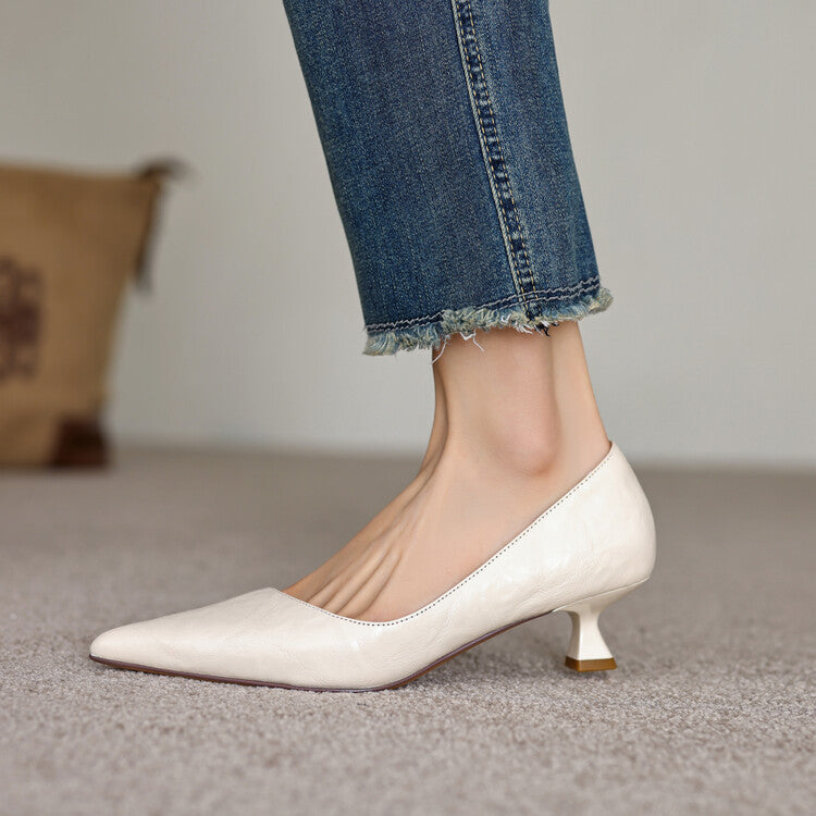 Verrine | Low Leather Heels