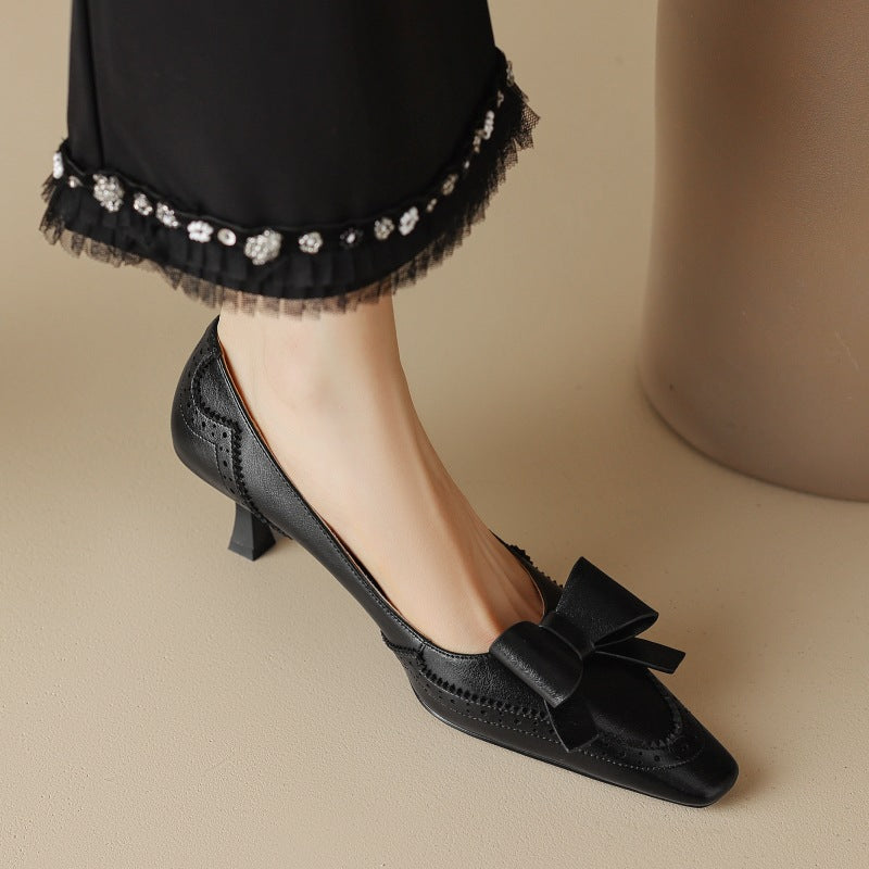 Celora | Décolleté in pelle con fiocco