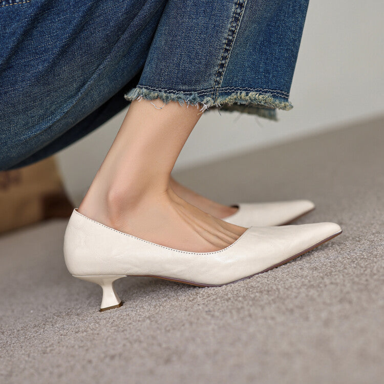 Verrine | Low Leather Heels