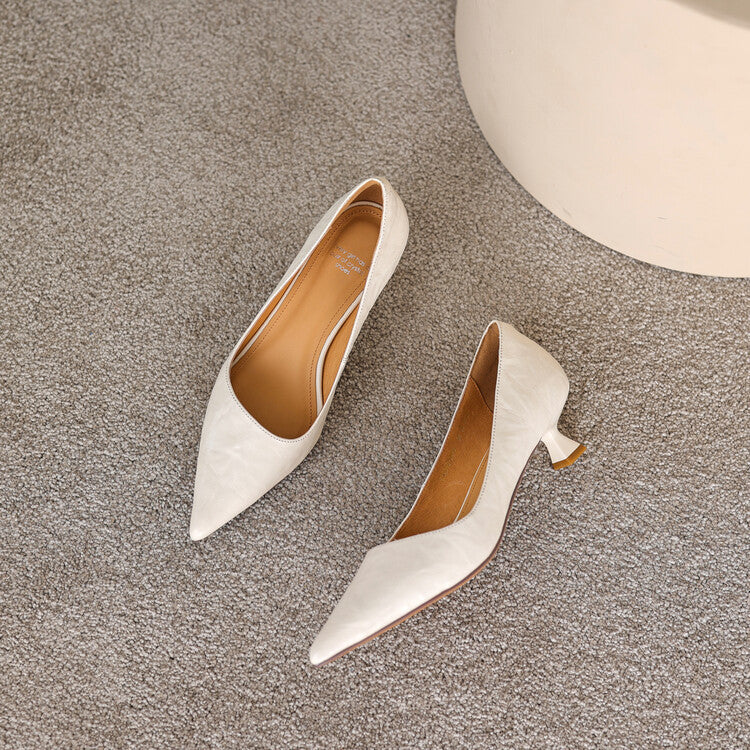 Verrine | Low Leather Heels