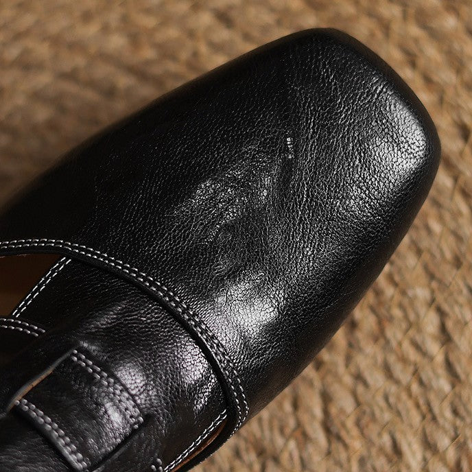 Rosel | Mules in pelle a punta quadrata
