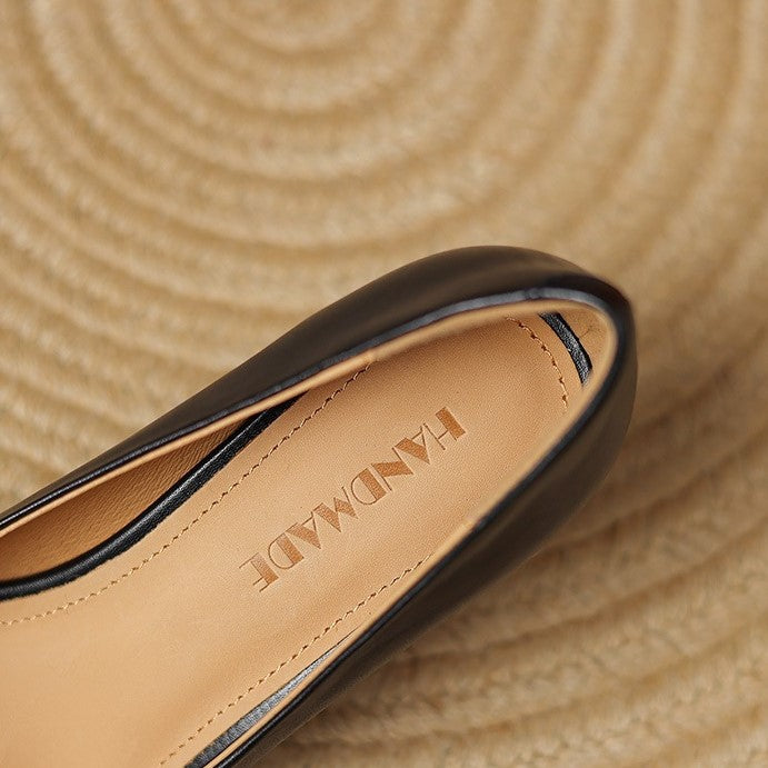 Marisol | Square-Toe Leather Heels