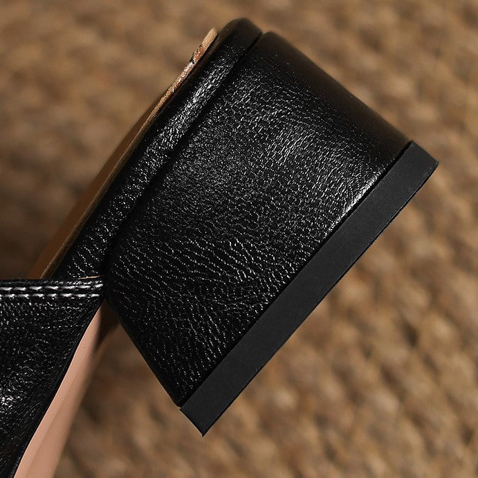 Rosel | Mules in pelle a punta quadrata