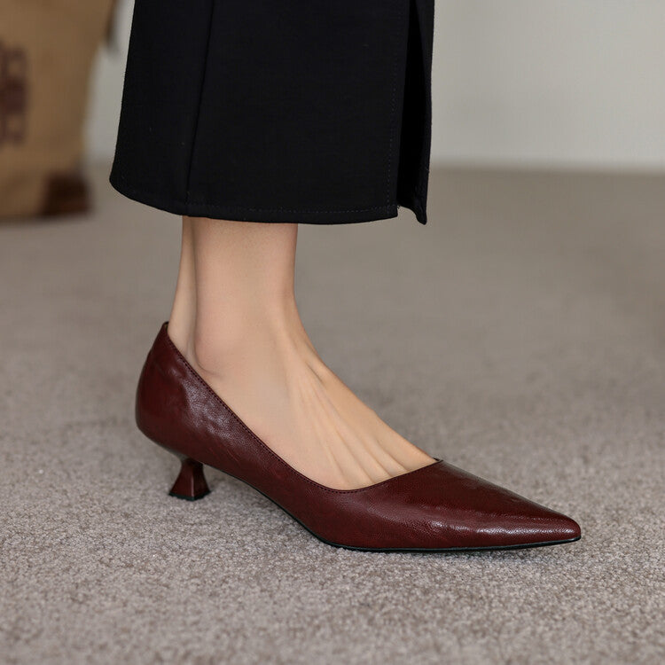 Verrine | Low Leather Heels