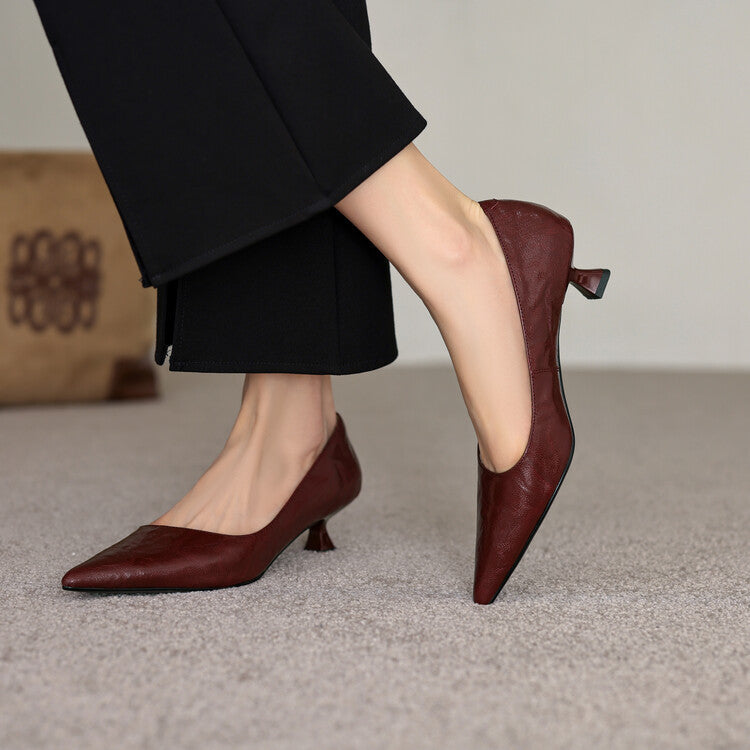 Verrine | Low Leather Heels