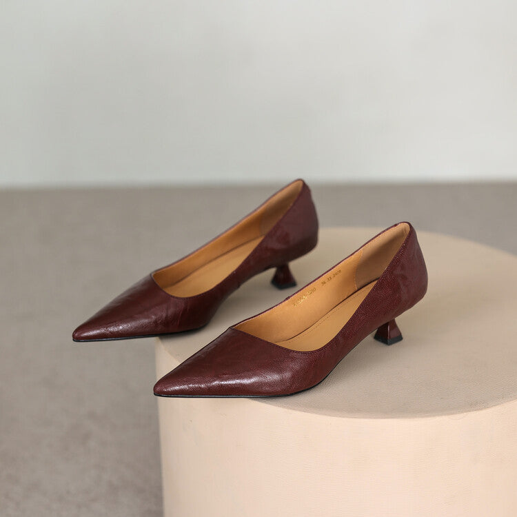 Verrine | Low Leather Heels