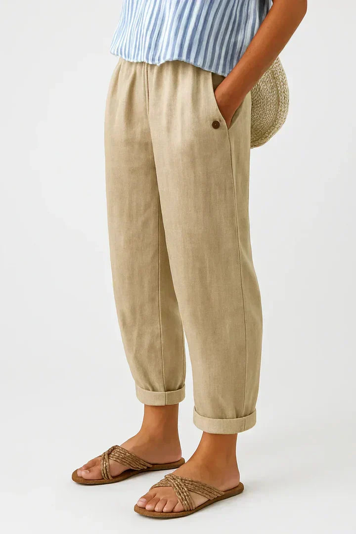 Elara | Pantaloni in cotone a taglio dritto