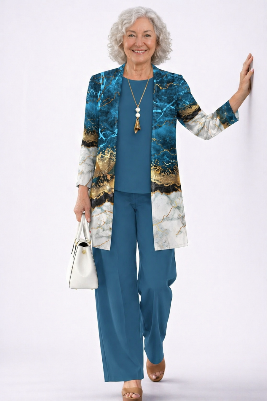 Teresa | Blue & Gold Marble 3-Piece Set