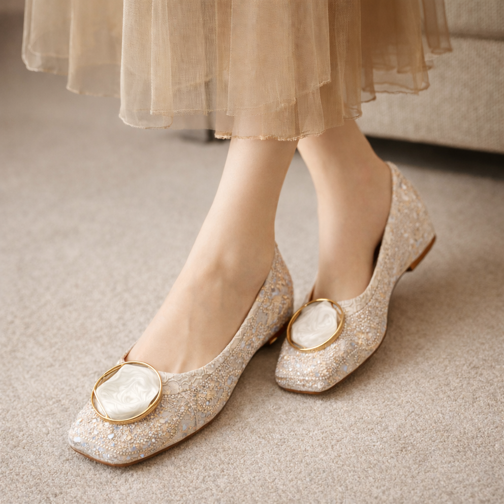 Orabella | Sparkle Lace Ballet Flats