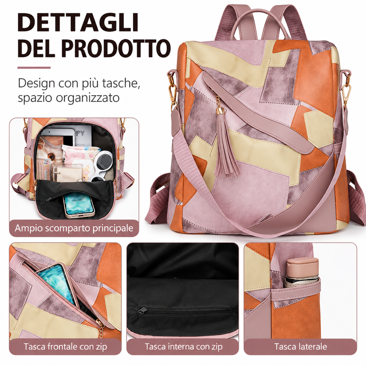 Petronilla | Zaino Antifurto a Quadri