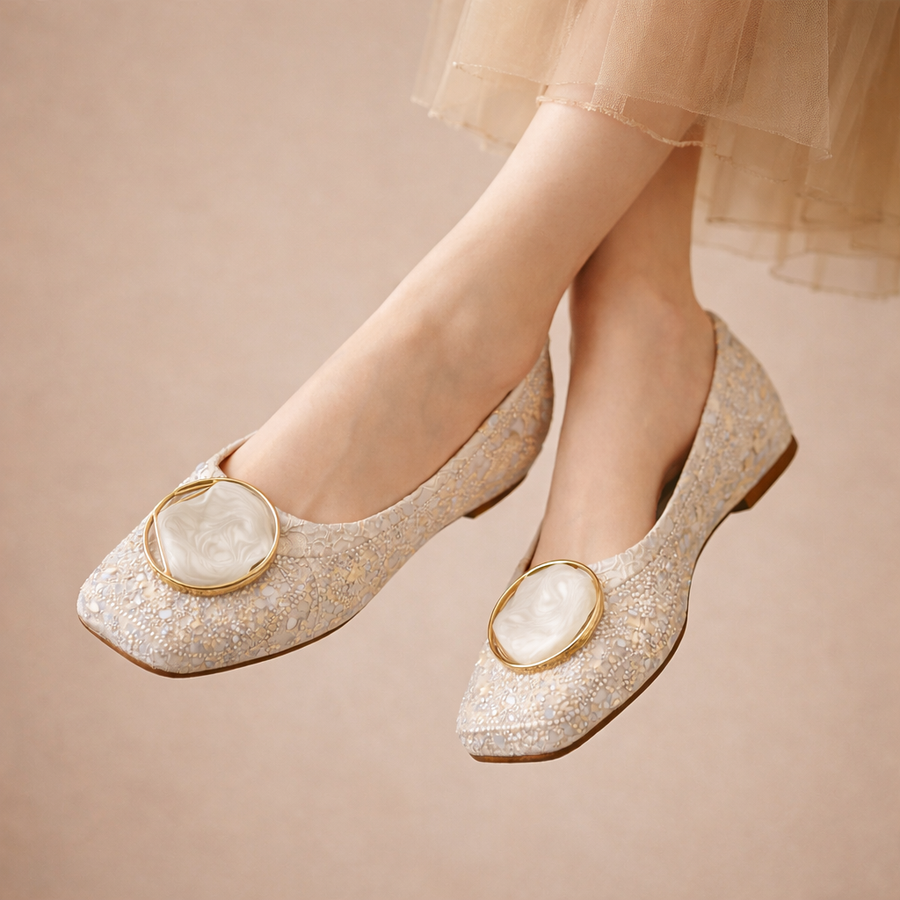 Orabella | Sparkle Lace Ballet Flats