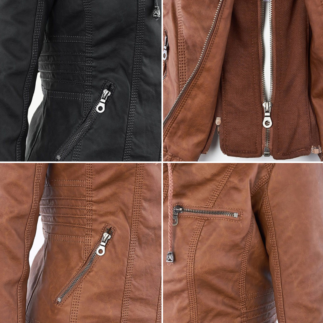 Flavia | Chaqueta de Cuero Robusta y Elegante