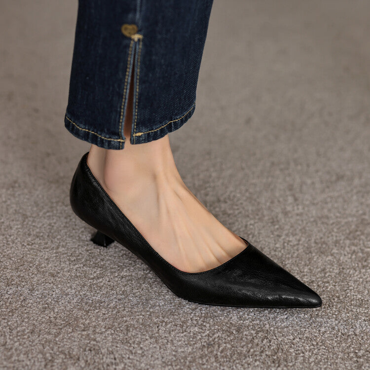 Verrine | Low Leather Heels