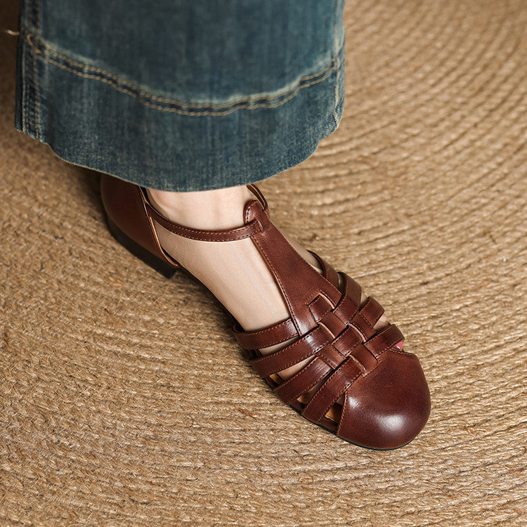 Astrid | Ballerine in pelle intrecciata vintage