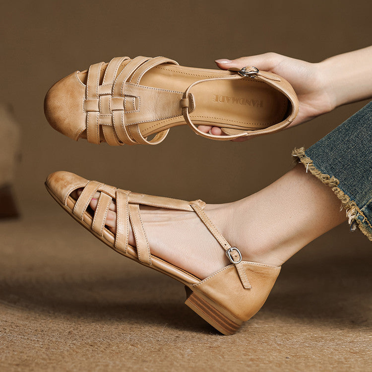 Astrid | Ballerine in pelle intrecciata vintage