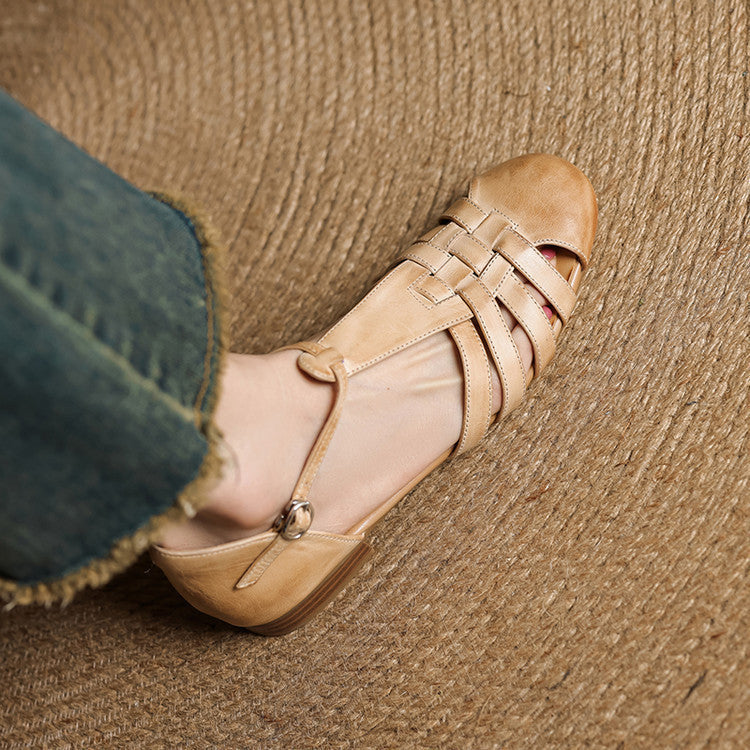 Astrid | Ballerine in pelle intrecciata vintage