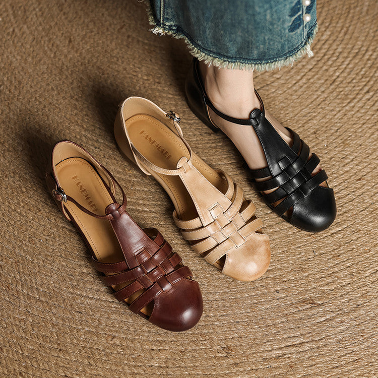 Solene | Ballerine intrecciate in vera pelle