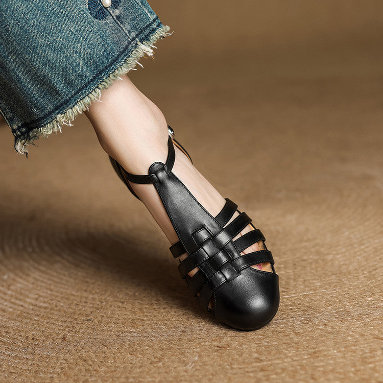 Solene | Ballerine intrecciate in vera pelle