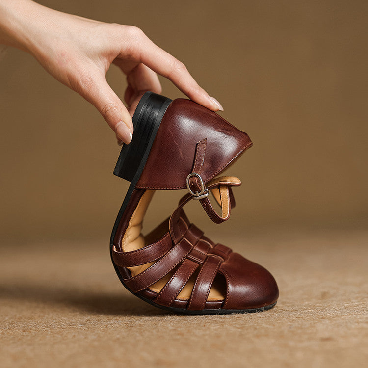 Astrid | Ballerine in pelle intrecciata vintage