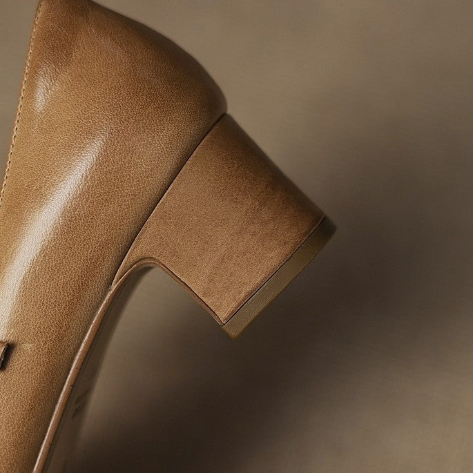 Corinne | Mary Jane in pelle con punta tonda