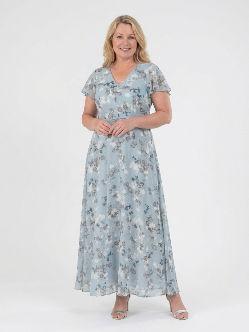 Ismeria | Chiffon Floral Maxi Dress