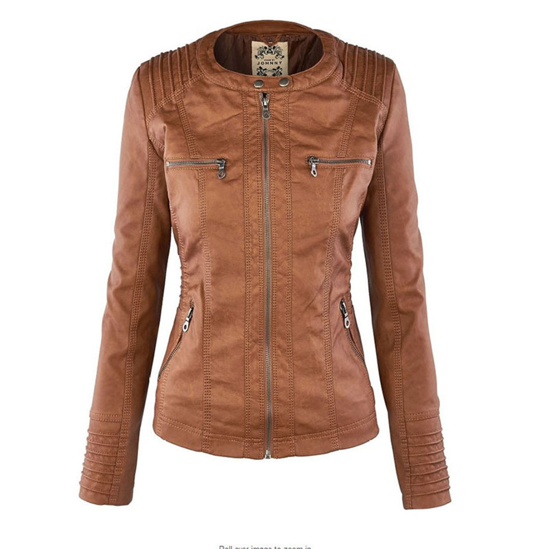 Flavia | Chaqueta de Cuero Robusta y Elegante