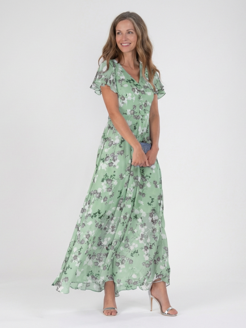 Ismeria | Chiffon Floral Maxi Dress