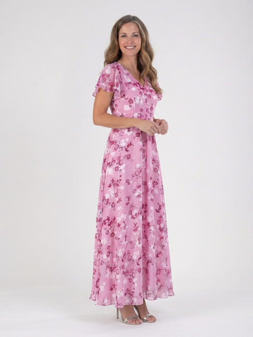 Ismeria | Chiffon Floral Maxi Dress
