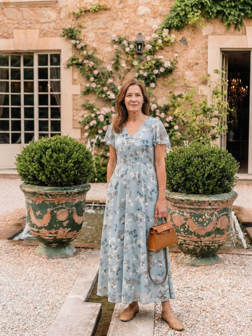 Ismeria | Chiffon Floral Maxi Dress