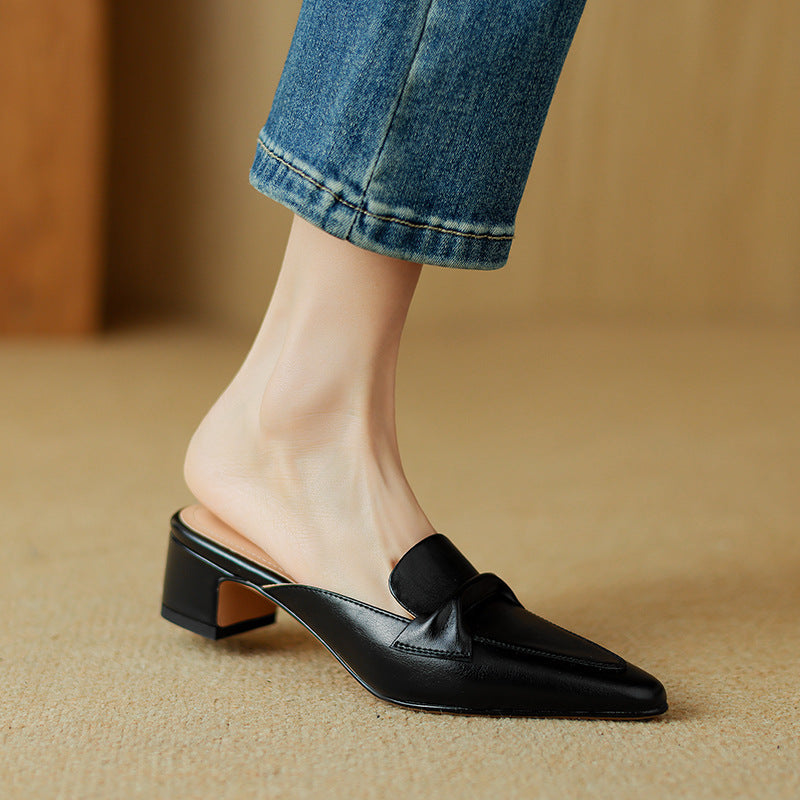 Marloe | Pointed Leather Mules