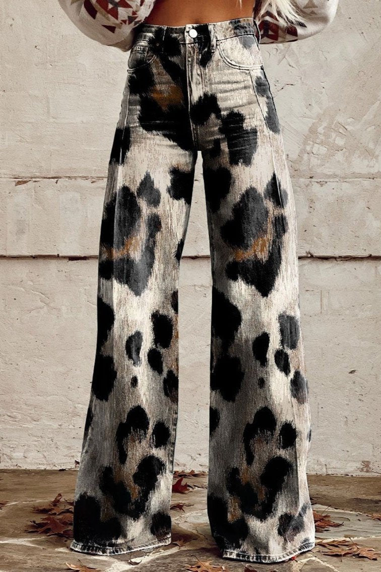 Lisa | Pantaloni bohémien con stampa ghepardo