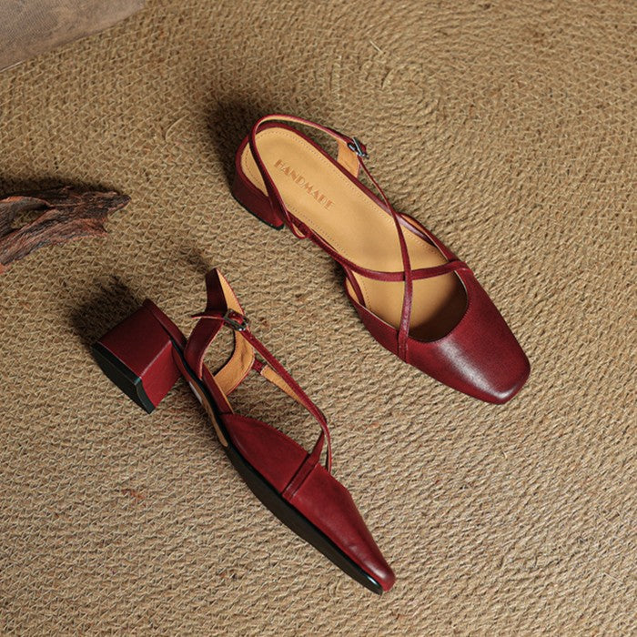 Valenne | Décolleté slingback con punta quadrata