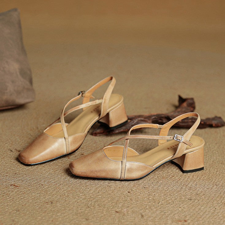 Valenne | Décolleté slingback con punta quadrata