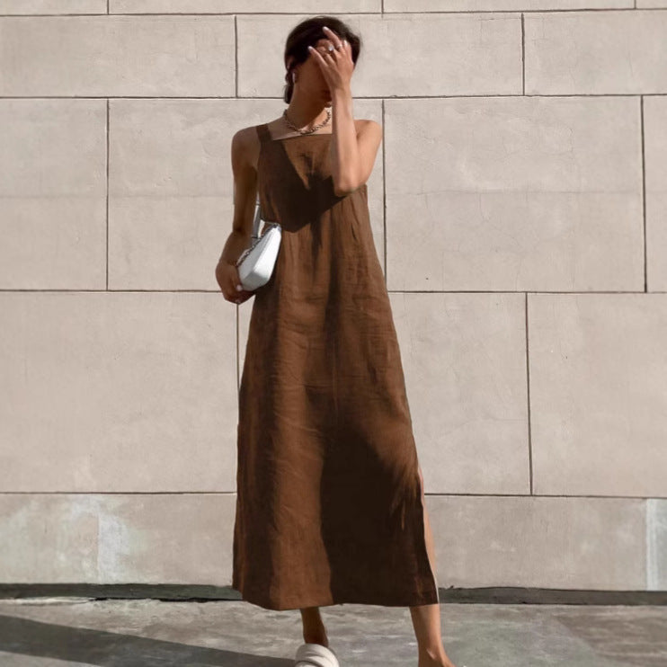 Francette | Abito midi in cotone e lino