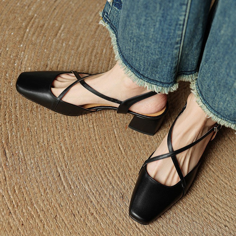 Valenne | Décolleté slingback con punta quadrata