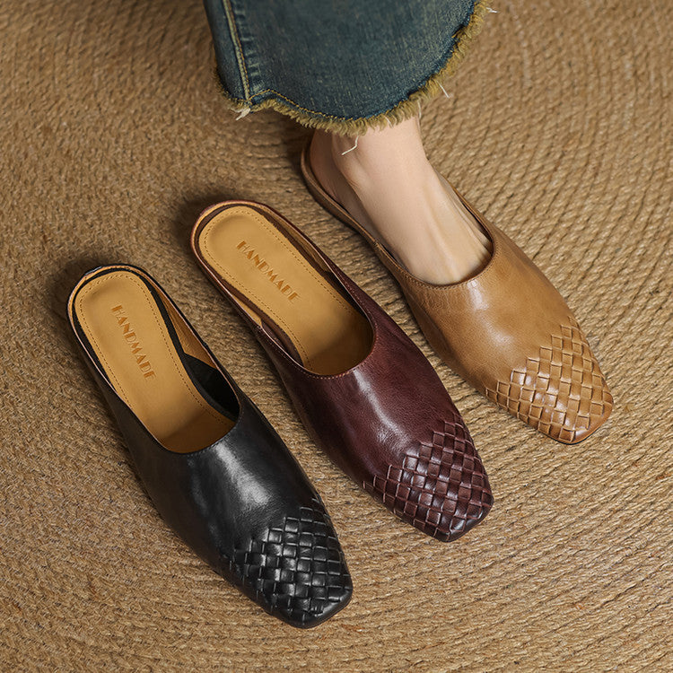 Birgitte | Mules in vera pelle con punta sfilata