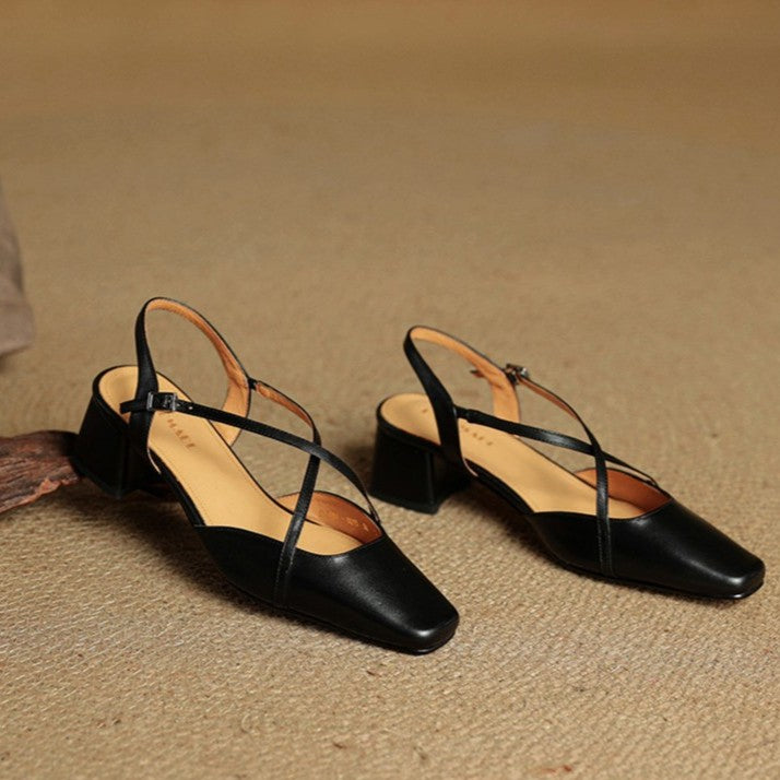 Valenne | Décolleté slingback con punta quadrata