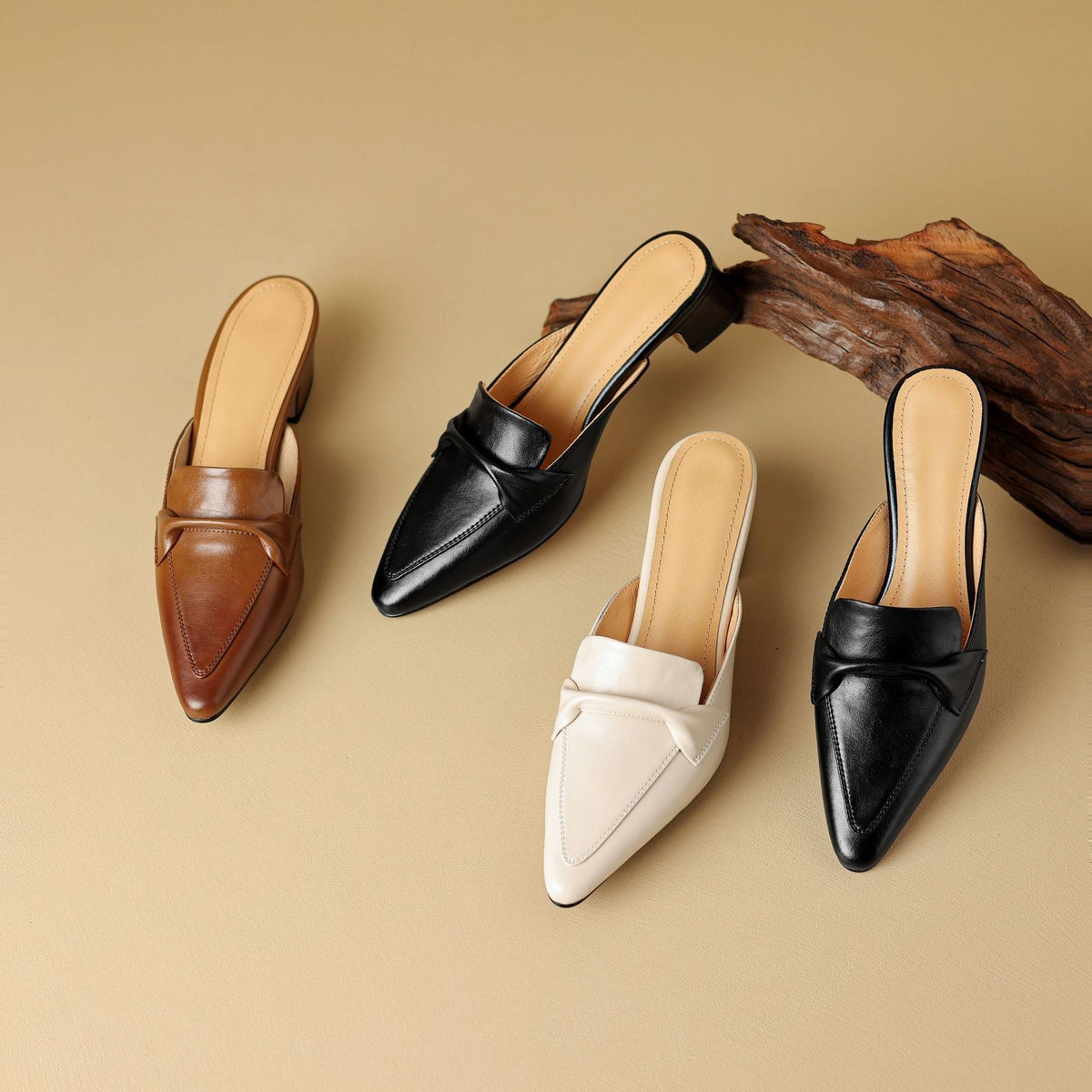 Marloe | Pointed Leather Mules