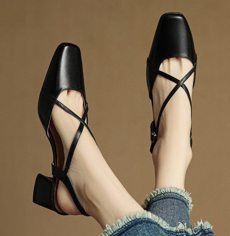 Valenne | Décolleté slingback con punta quadrata