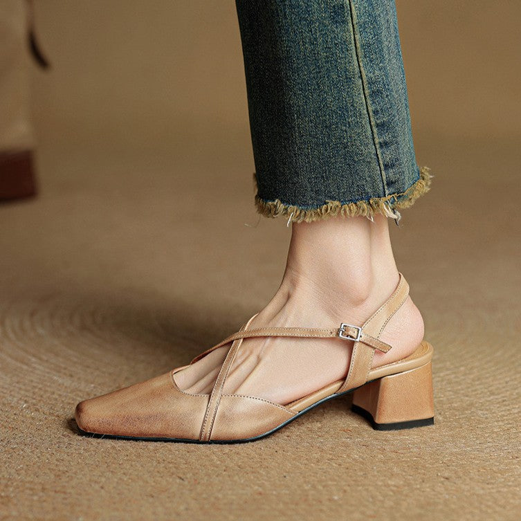 Valenne | Décolleté slingback con punta quadrata