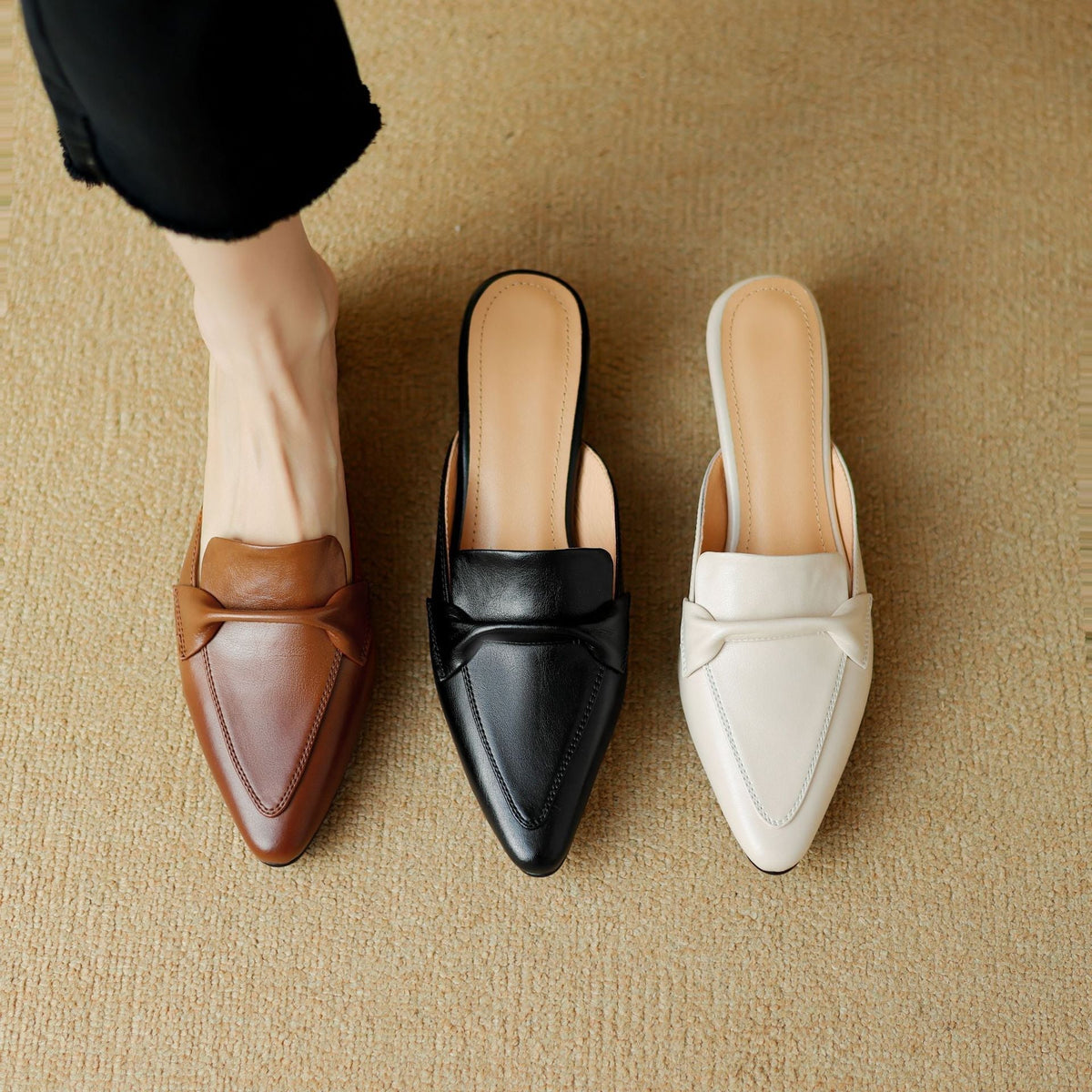 Marloe | Pointed Leather Mules