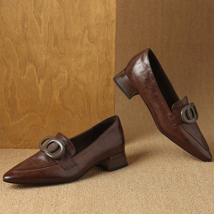 Alma | Pointed-Toe Block Heel Shoes