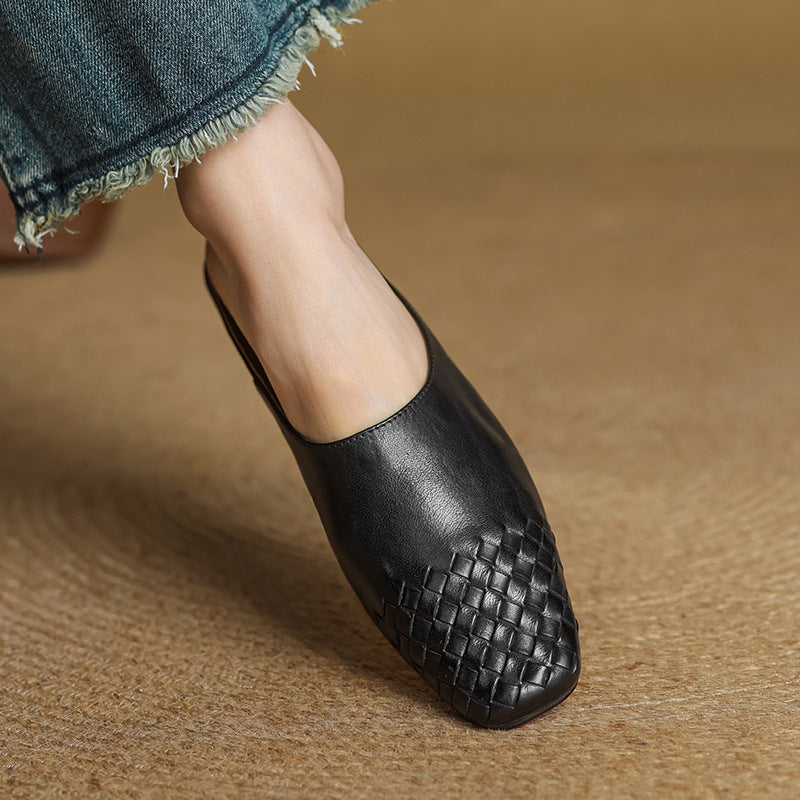 Birgitte | Mules in vera pelle con punta sfilata