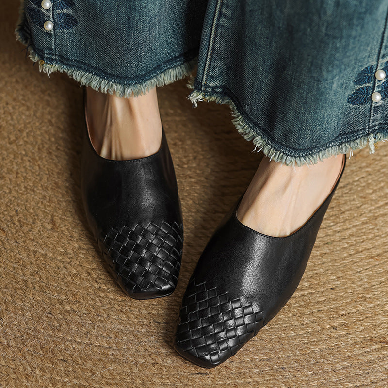 Birgitte | Mules in vera pelle con punta sfilata