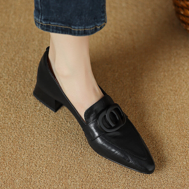 Alma | Pointed-Toe Block Heel Shoes