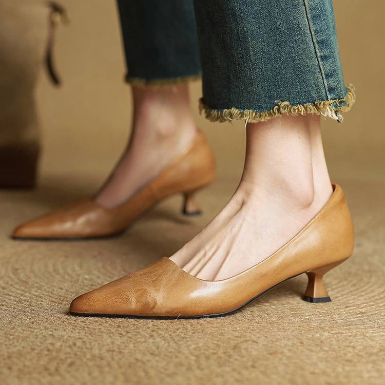 Serane | Leather Kitten Heels