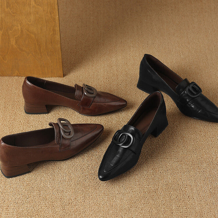 Alma | Pointed-Toe Block Heel Shoes