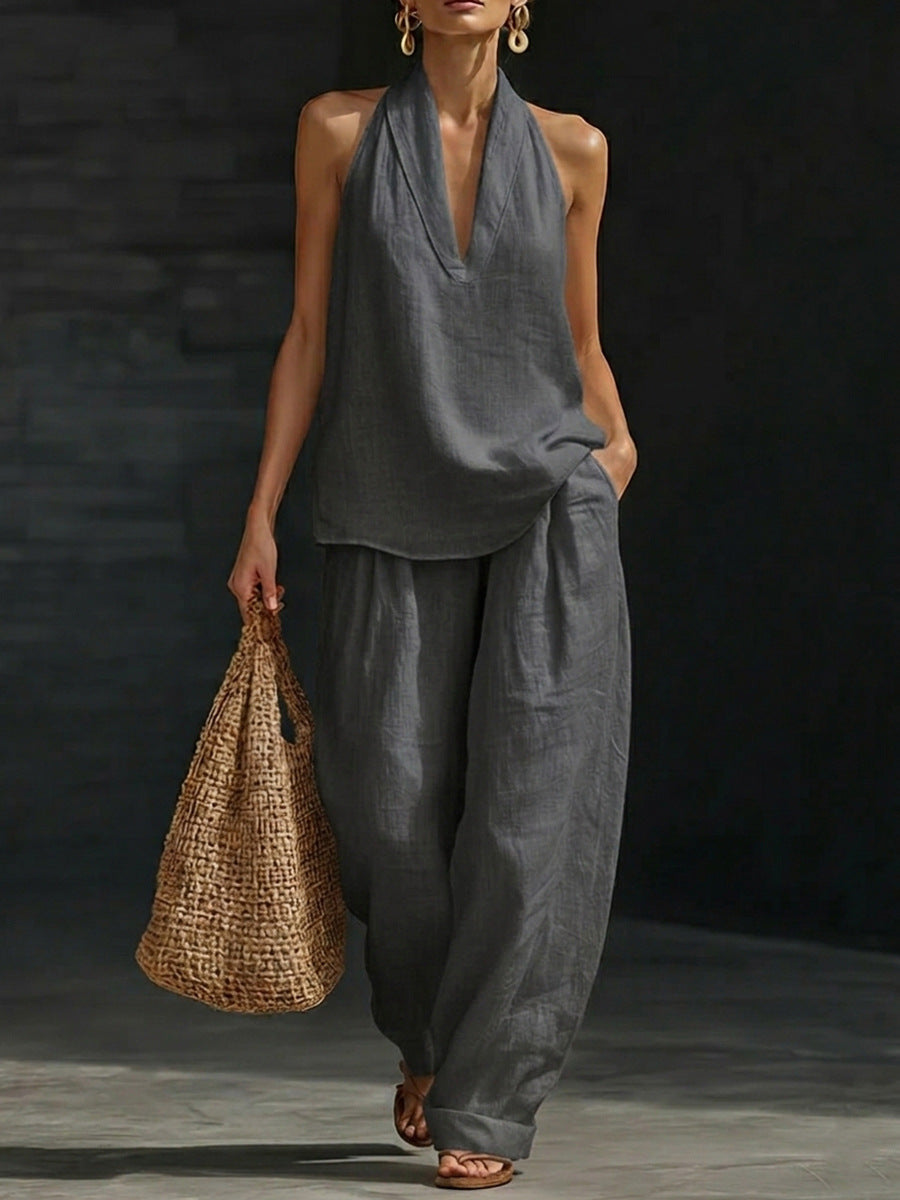 Zoë | Top smanicato con scollo a V