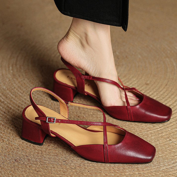 Valenne | Décolleté slingback con punta quadrata