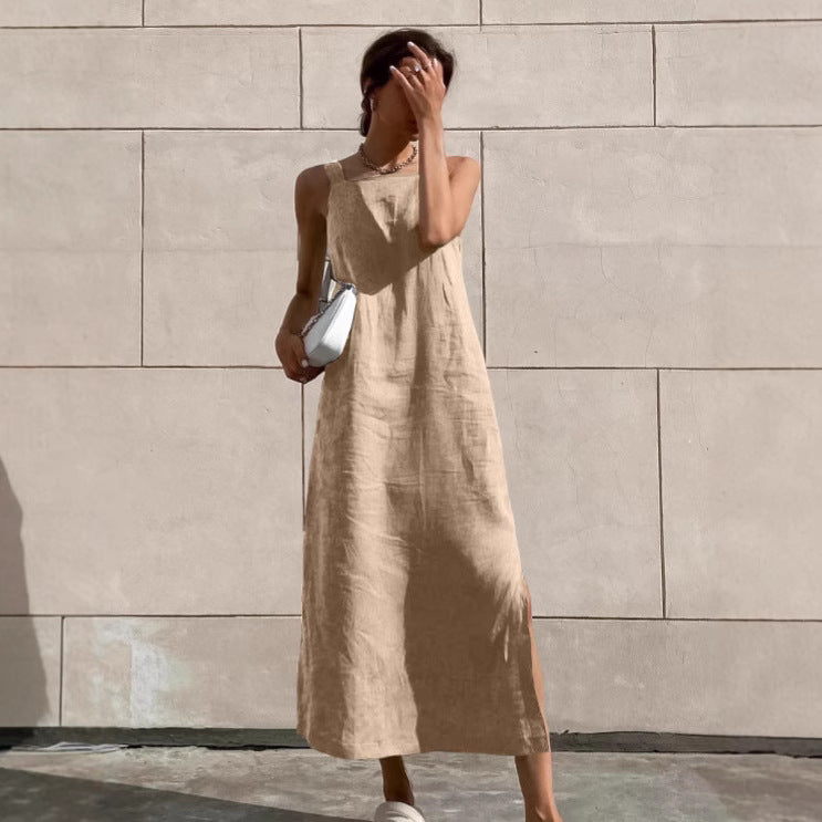 Francette | Abito midi in cotone e lino